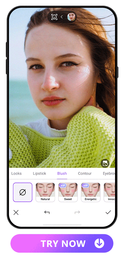 Apply different blush colors with Vivid Glam